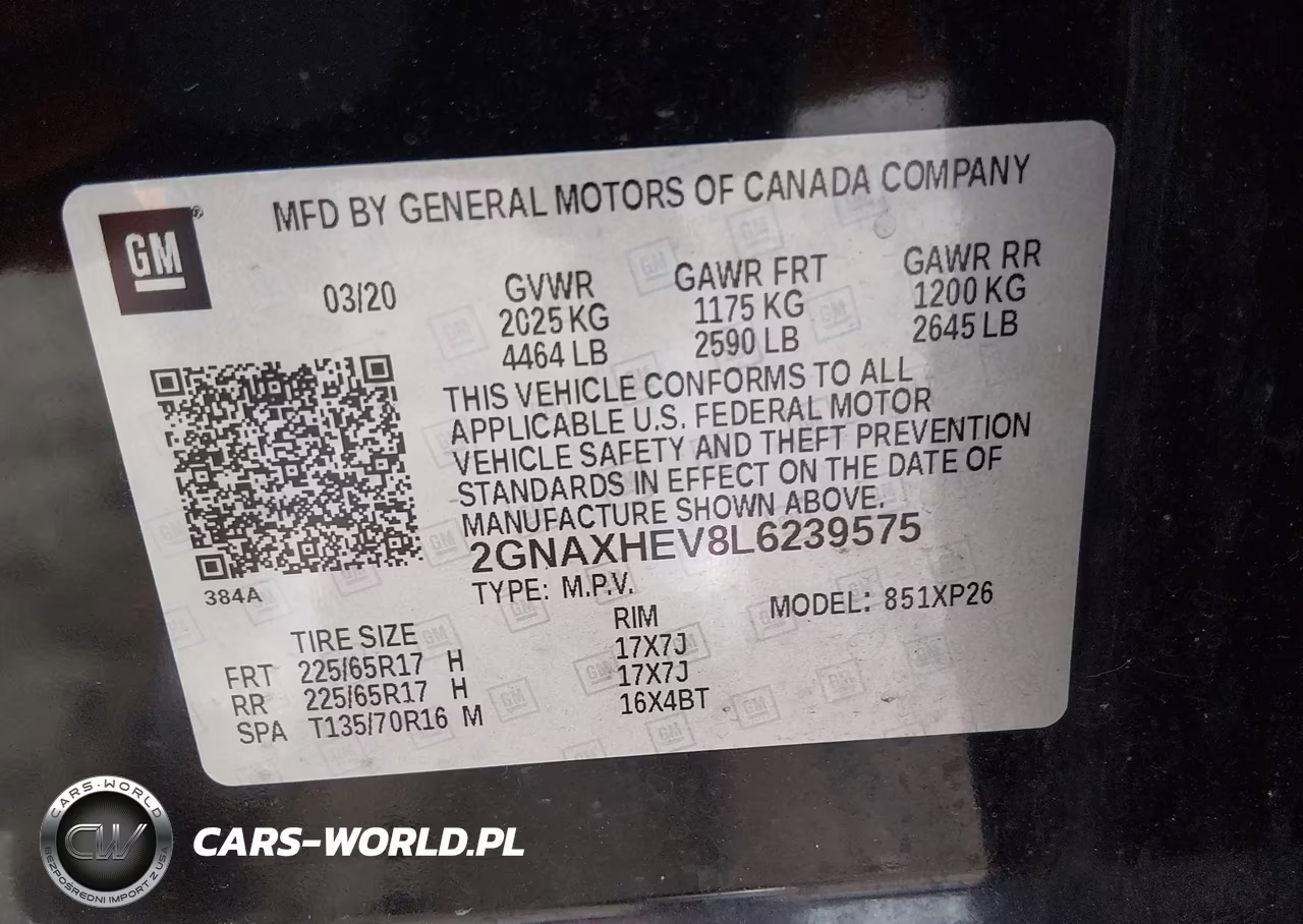 2020 Chevrolet Equinox Fwd Ls VIN:2GNAXHEV8L6239575 - 9