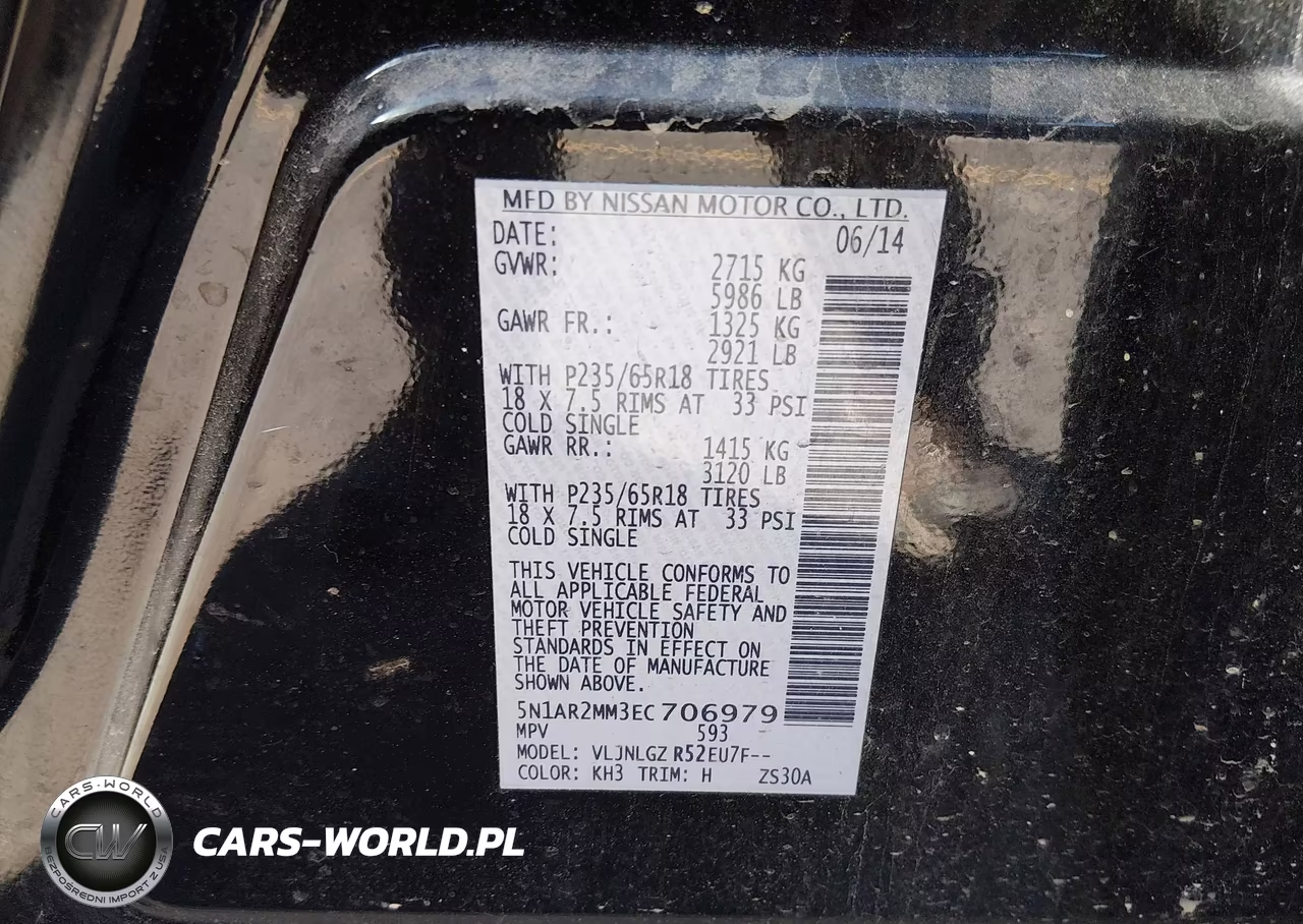 2014 Nissan Pathfinder Sl VIN:5N1AR2MM3EC706979 - 9