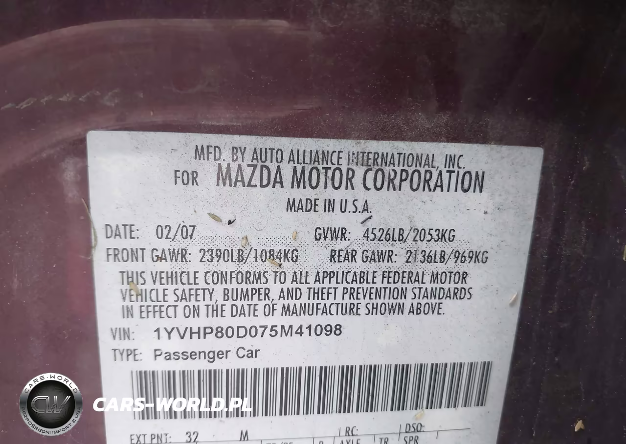 2007 Mazda Mazda6 S Sport Ve VIN:1YVHP80D075M41098 - 9