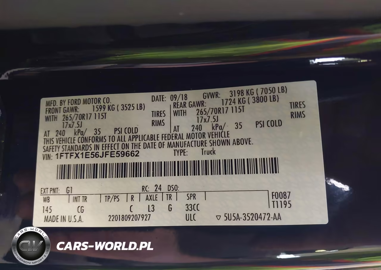 2018 Ford F-150 Xl VIN:1FTFX1E56JFE59662 - 9