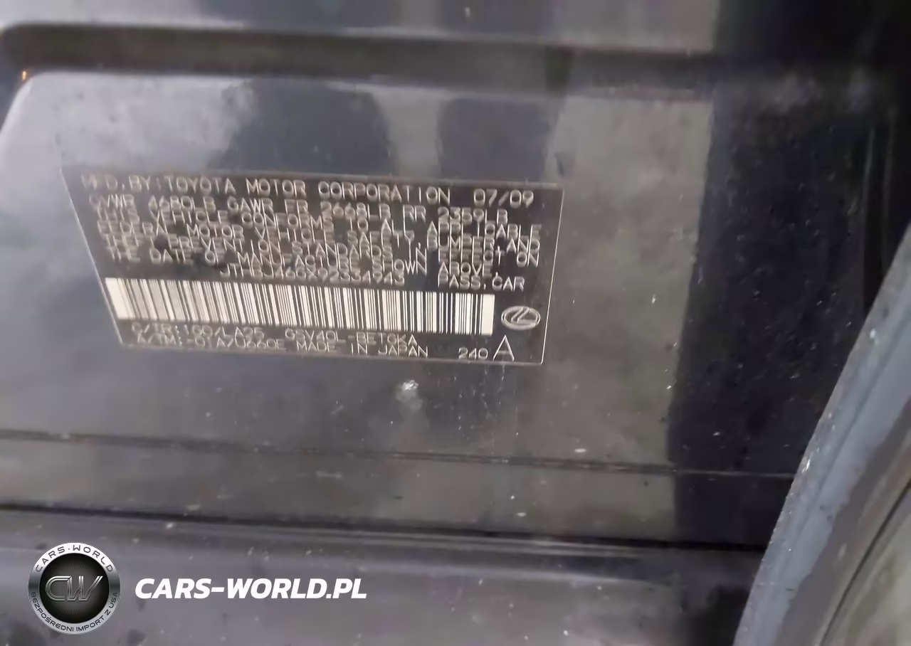 2009 Lexus Es 350 VIN:JTHBJ46GX92334943 - 9