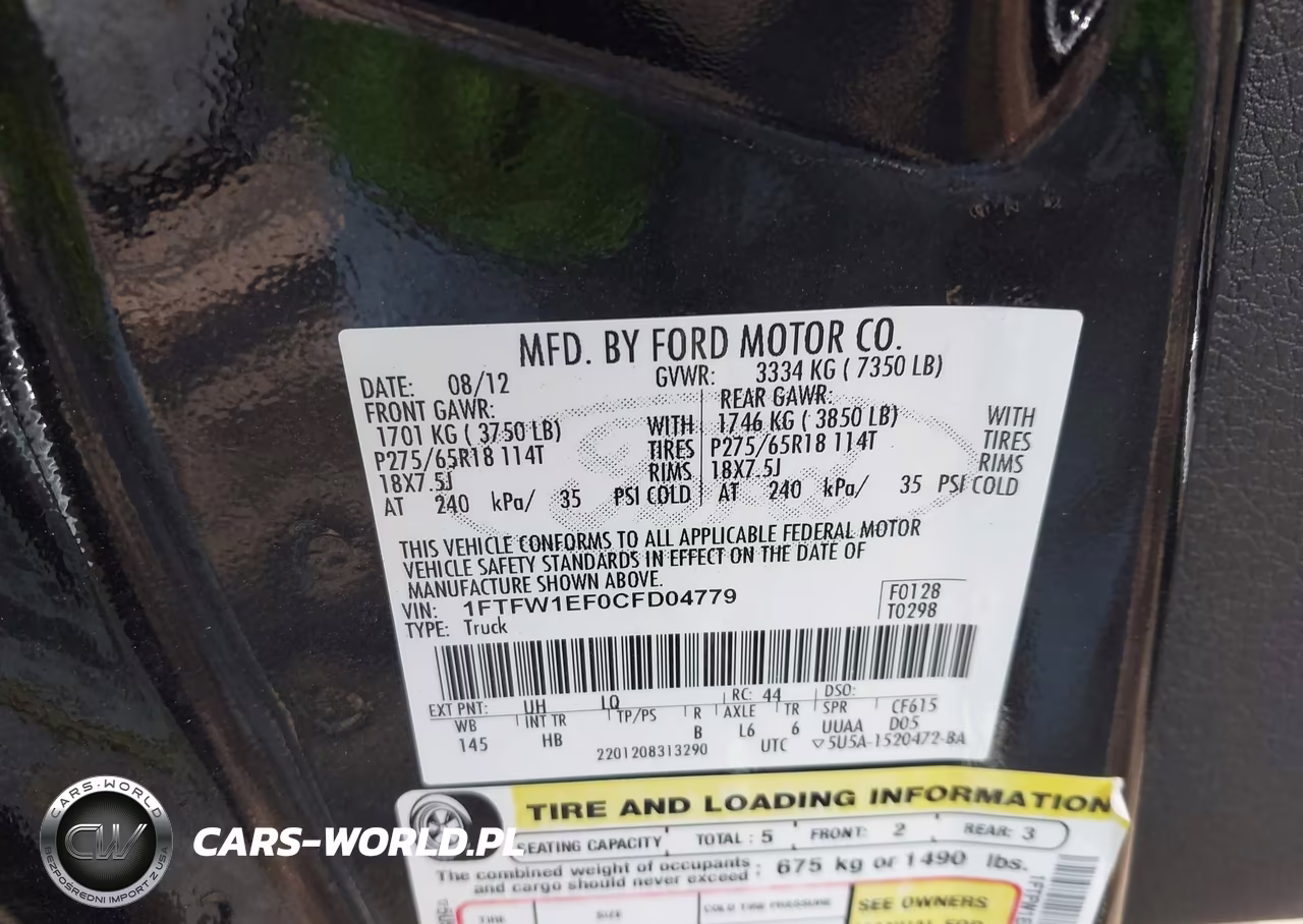 2012 Ford F-150 Lariat VIN:1FTFW1EF0CFD04779 - 9