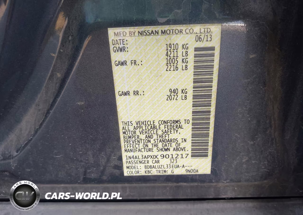 2013 Nissan Altima 2.5 Sv VIN:1N4AL3APXDC901217 - 9