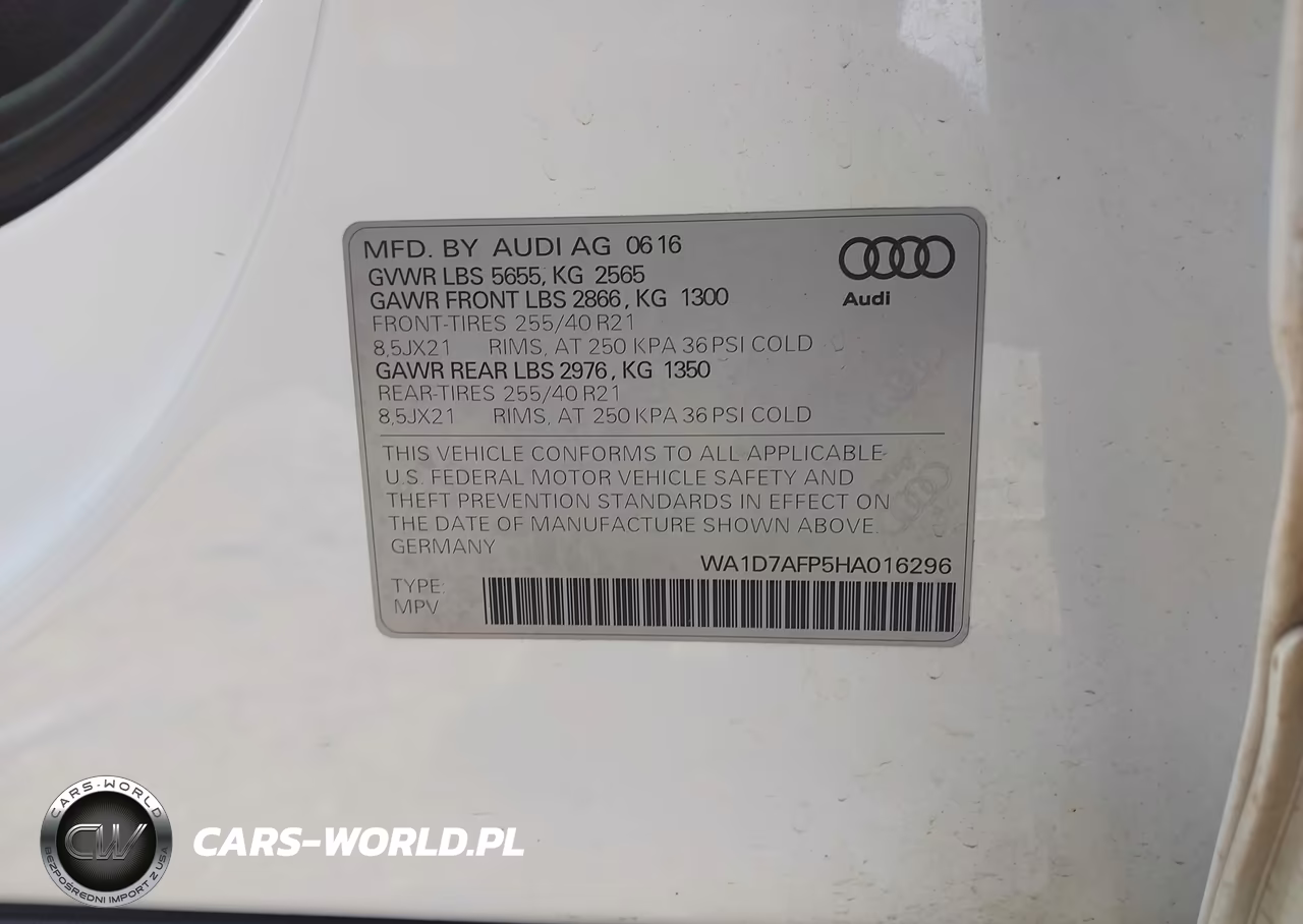 2017 Audi Q5 3.0T Premium Plus VIN:WA1D7AFP5HA016296 - 9