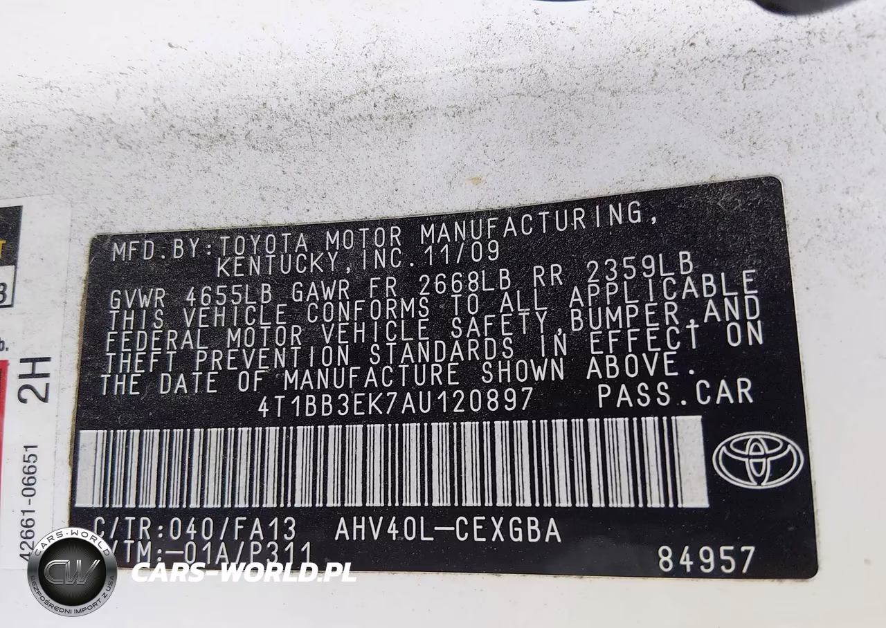 2010 Toyota Camry Hybrid VIN:4T1BB3EK7AU120897 - 9