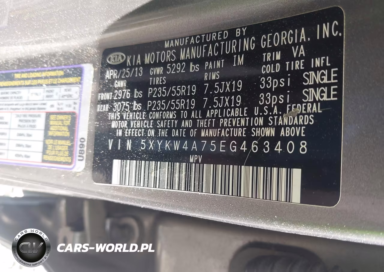 2014 Kia Sorento Limited V6 VIN:5XYKW4A75EG463408 - 9
