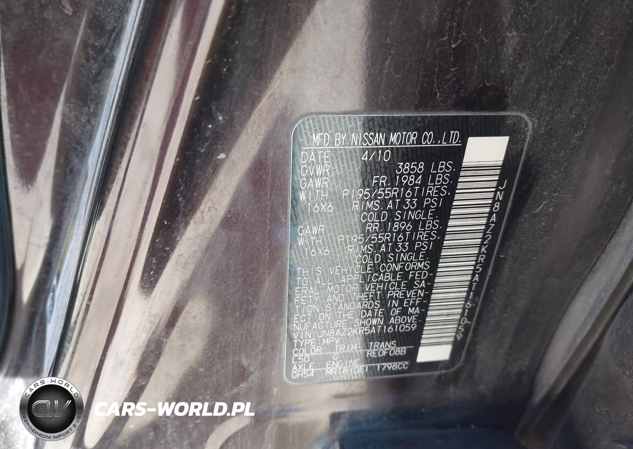 2010 Nissan Cube 1.8Sl VIN:JN8AZ2KR5AT161059 - 9