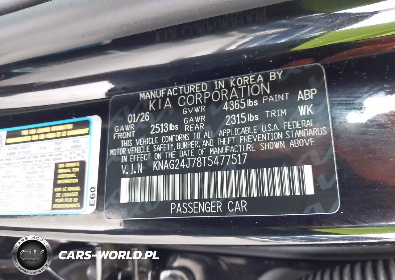 2026 Kia K5 Lxs Fwd VIN:KNAG24J78T5477517 - 9