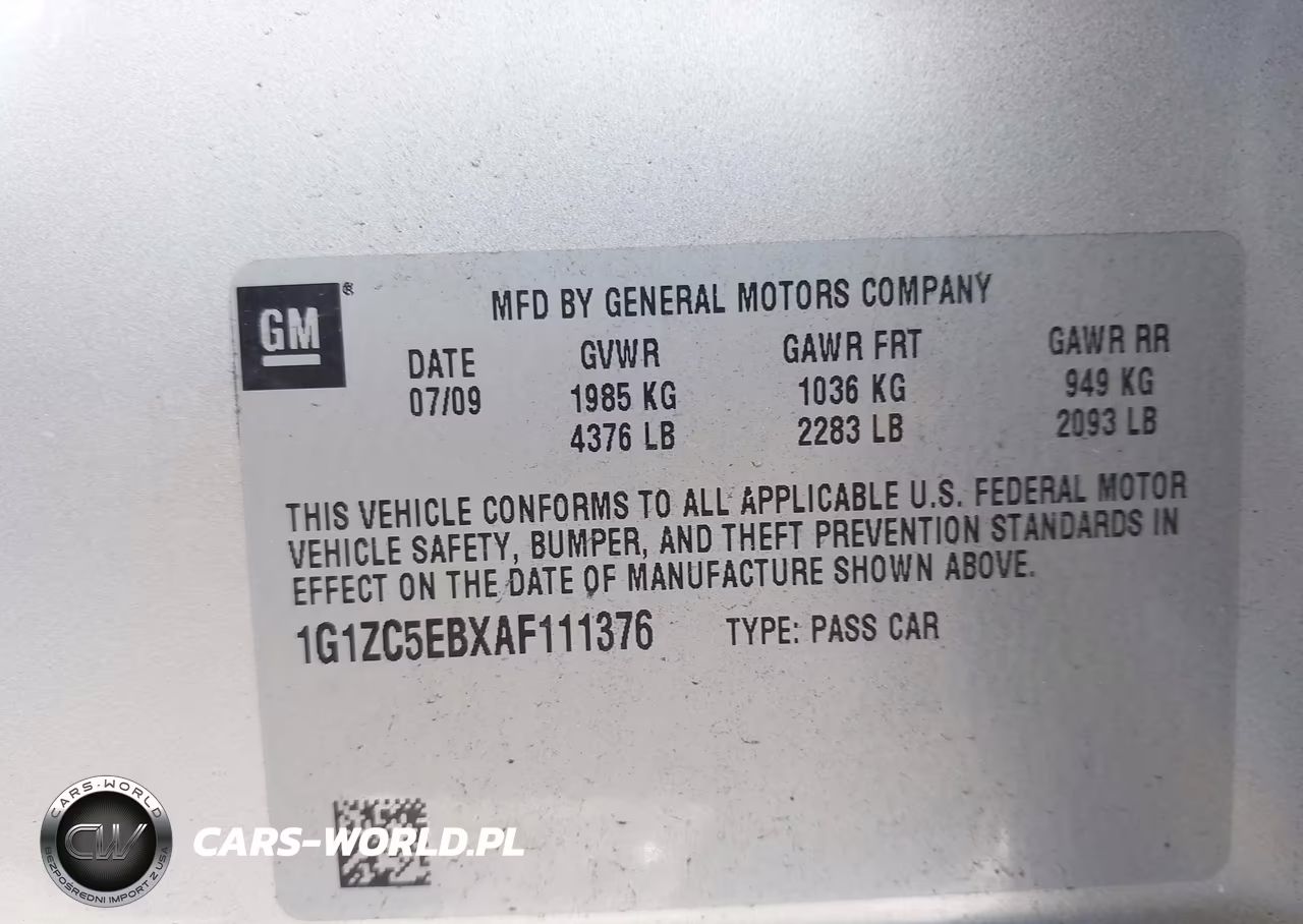 2010 Chevrolet Malibu Lt VIN:1G1ZC5EBXAF111376 - 9