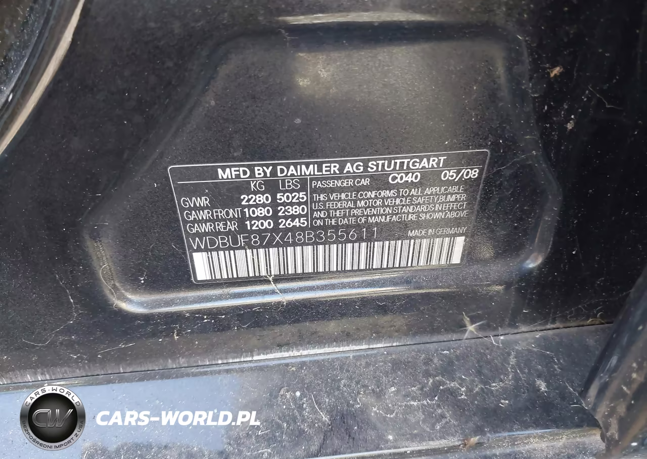 2008 Mercedes-Benz E 350 4Matic VIN:WDBUF87X48B355611 - 9