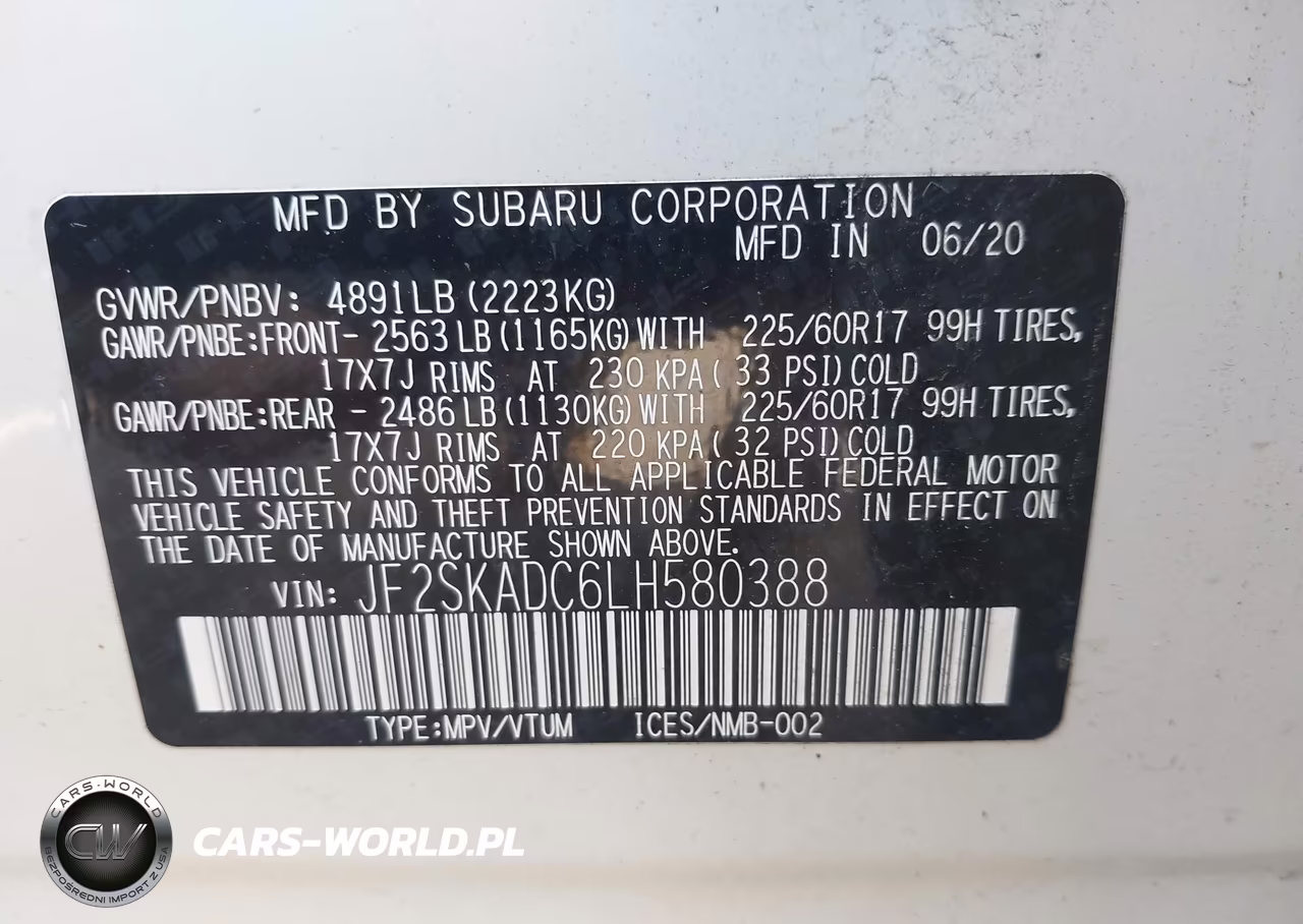 2020 Subaru Forester VIN:JF2SKADC6LH580388 - 9