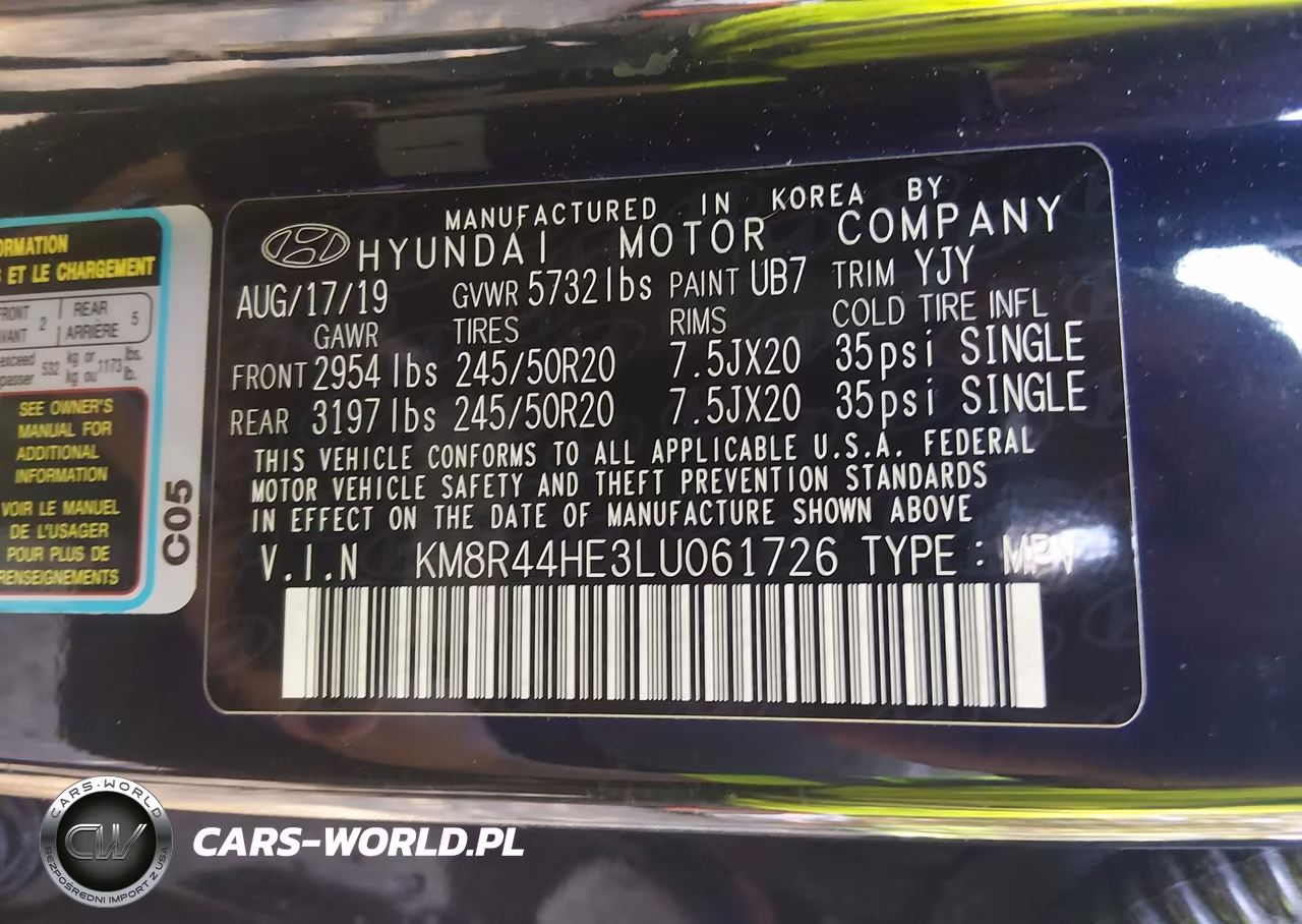 2020 Hyundai Palisade Sel VIN:KM8R44HE3LU061726 - 9