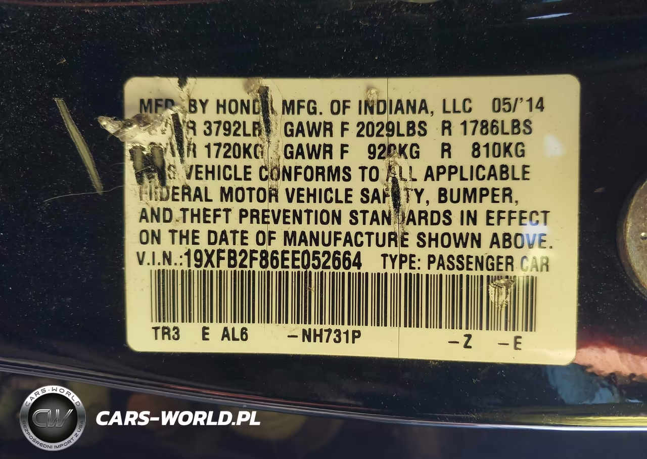 2014 Honda Civic Ex VIN:19XFB2F86EE052664 - 9