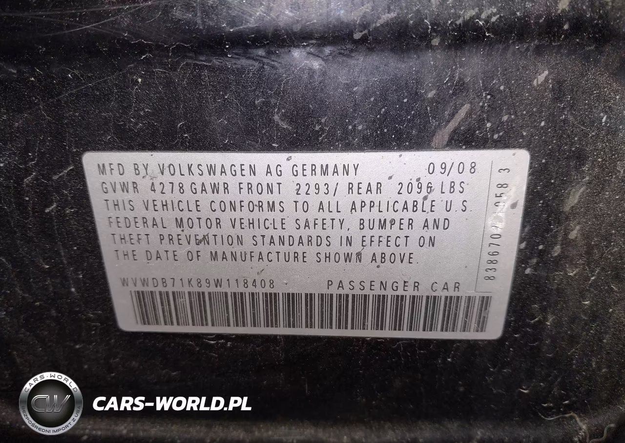 2009 Volkswagen Rabbit S VIN:WVWDB71K89W118408 - 9