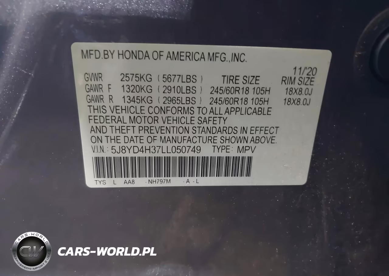 2020 Acura Mdx Standard VIN:5J8YD4H37LL050749 - 9