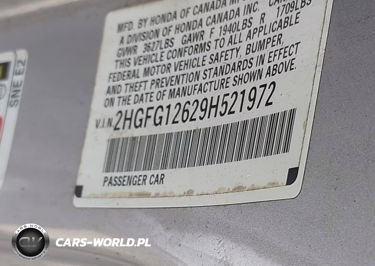 2009 Honda Civic Lx VIN:2HGFG12629H521972 - 9