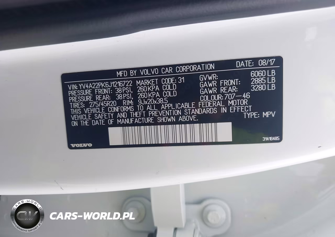 2018 Volvo Xc90 T6 Momentum VIN:YV4A22PK6J1216722 - 9