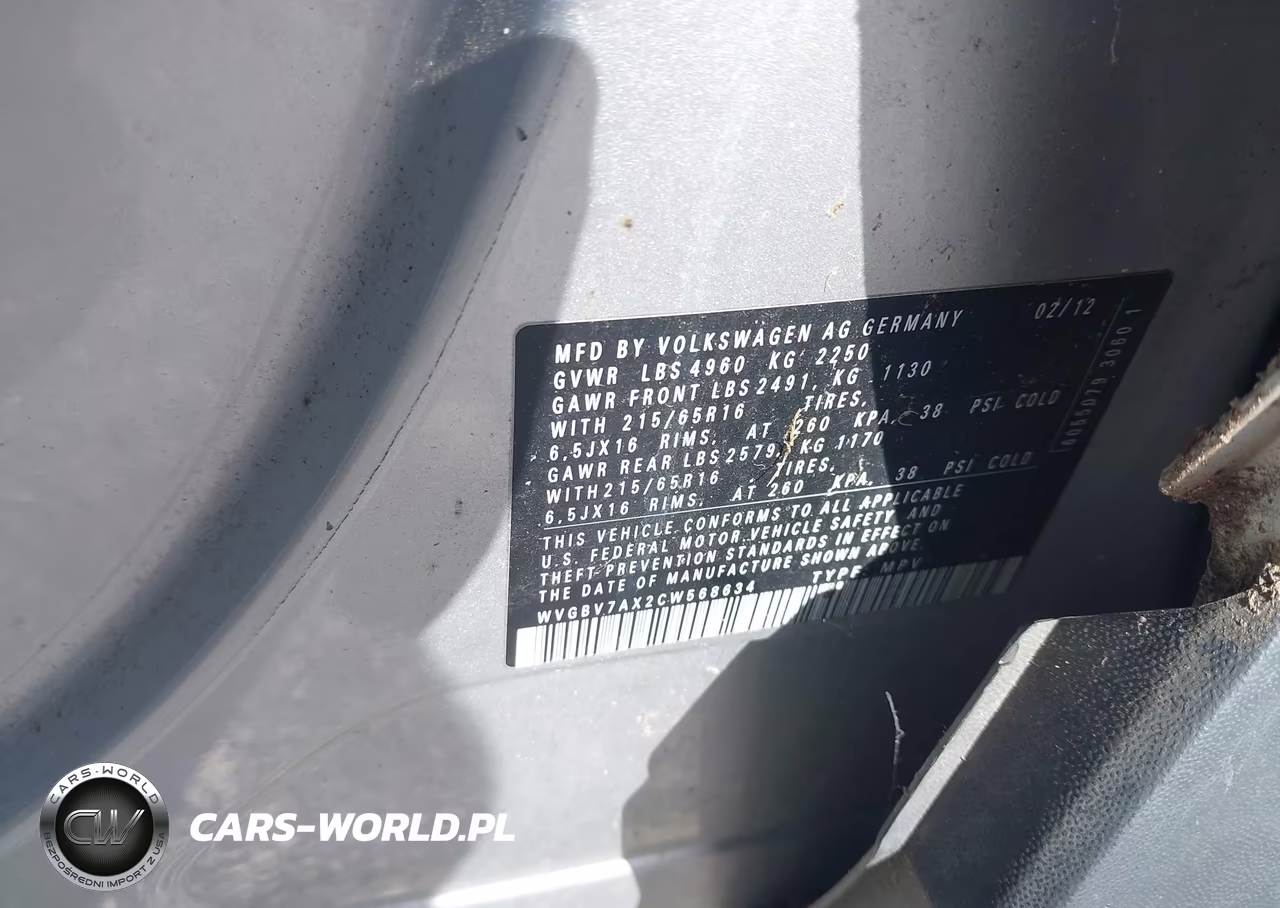 2012 Volkswagen Tiguan S VIN:WVGBV7AX2CW568634 - 9