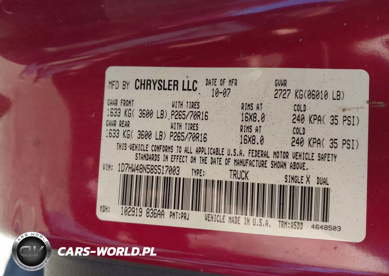 2008 Dodge Dakota Slt VIN:1D7HW48N58S517003 - 9