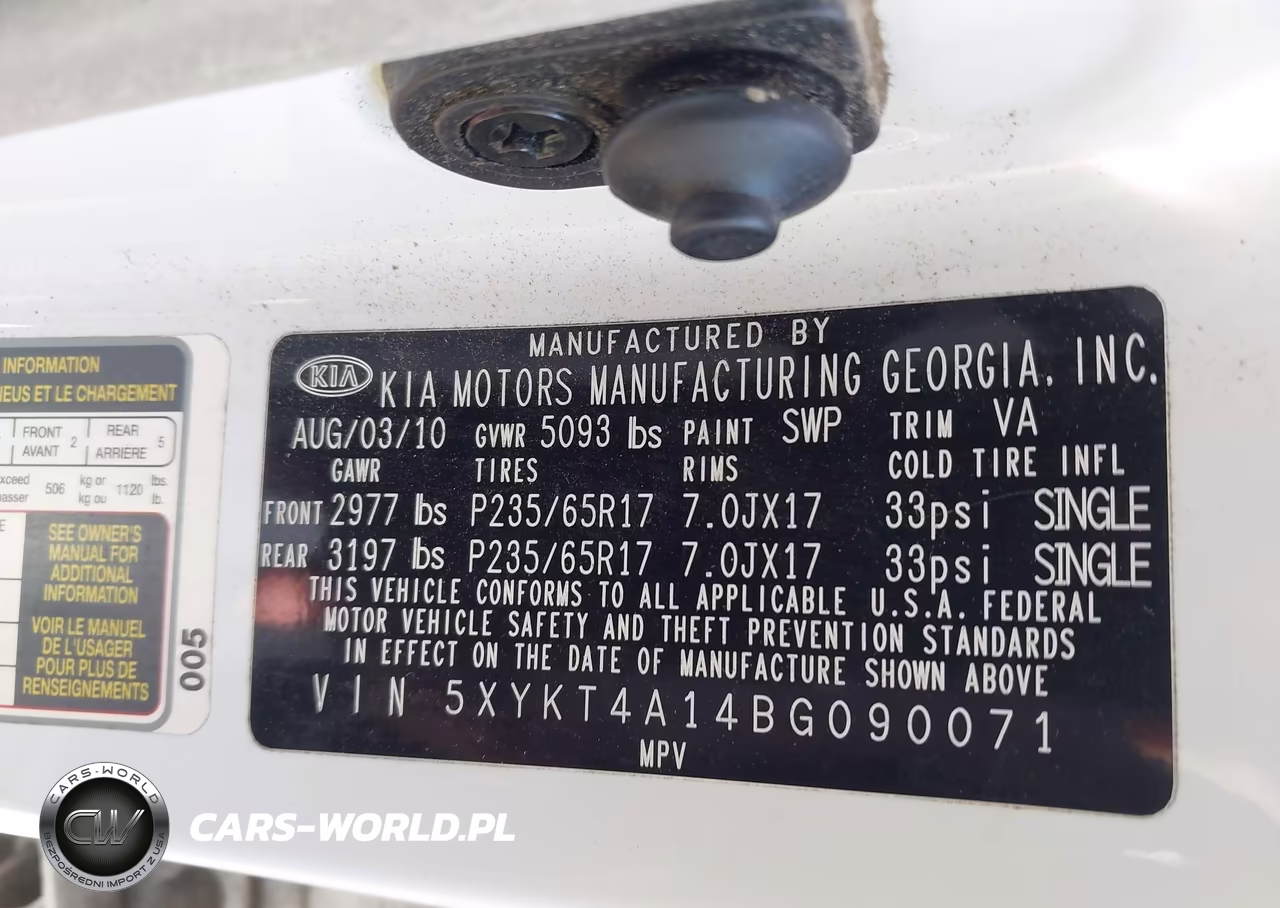 2011 Kia Sorento Lx VIN:5XYKT4A14BG090071 - 9