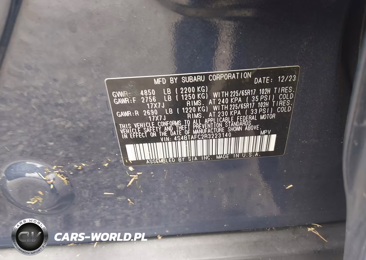 2024 Subaru Outback Premium VIN:4S4BTAFC2R3223140 - 9