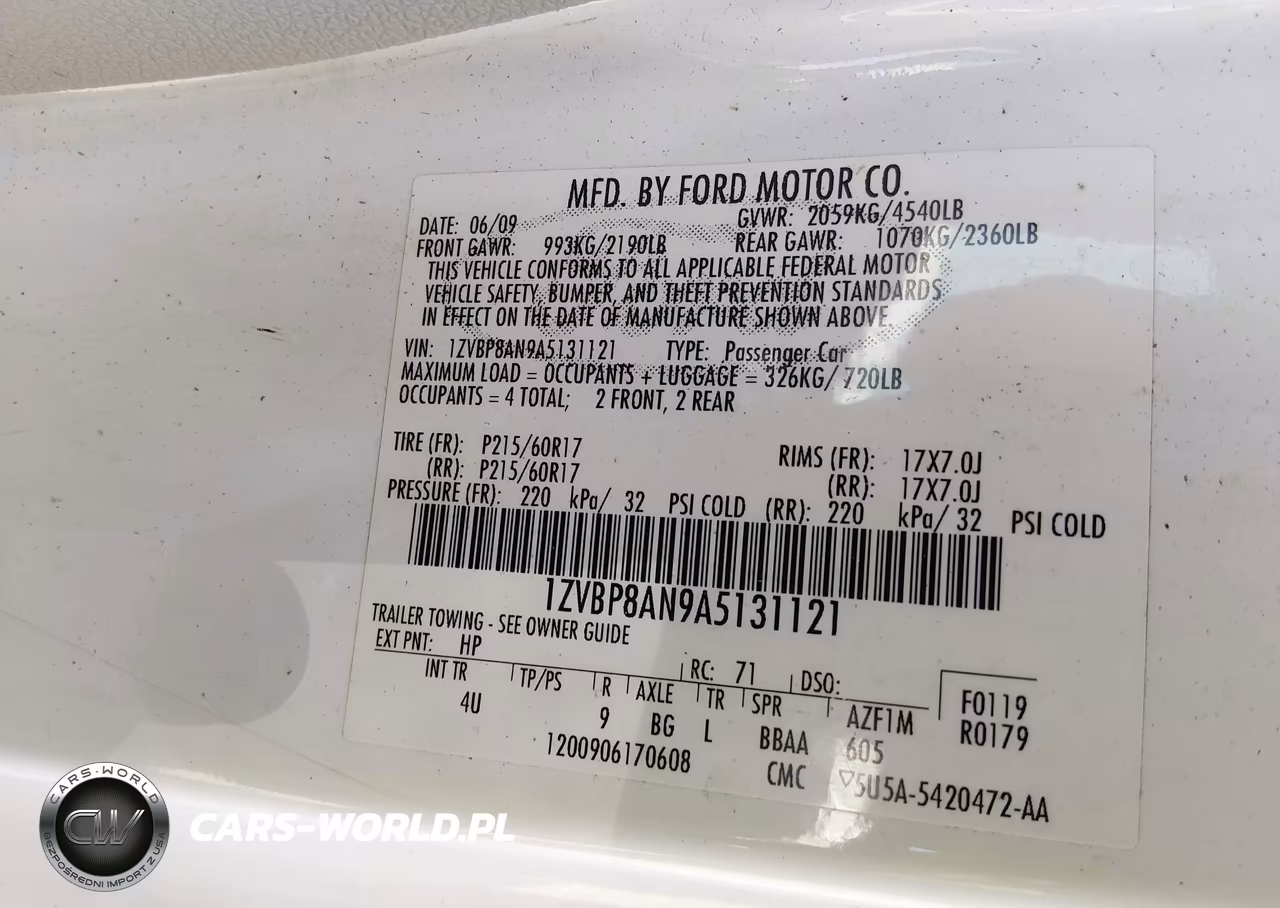 2010 Ford Mustang VIN:1ZVBP8AN9A5131121 - 9