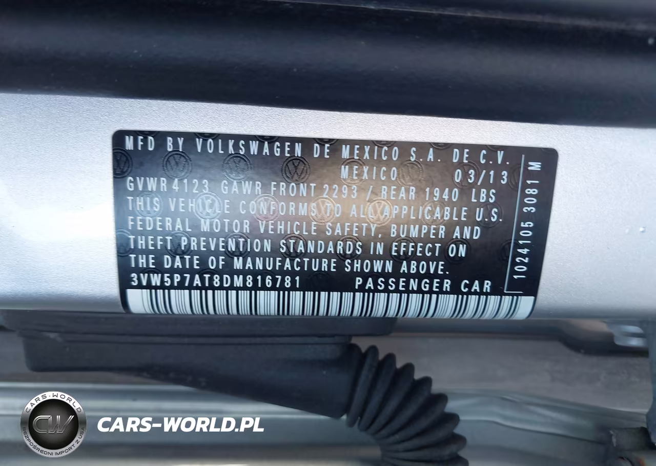 2013 Volkswagen Beetle 2.5L VIN:3VW5P7AT8DM816781 - 9