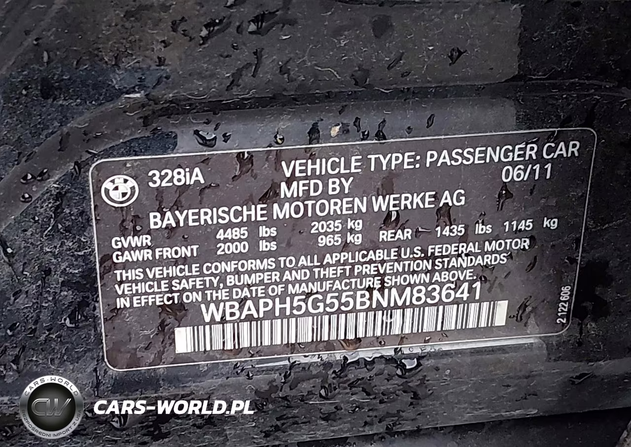 BMW 328I VIN:WBAPH5G55BNM83641 - 9
