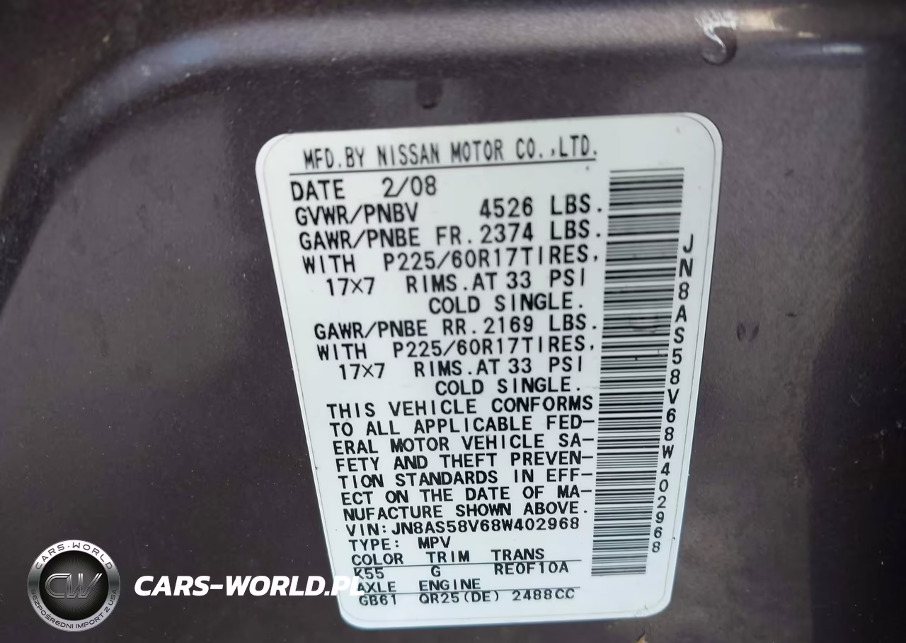 2008 Nissan Rogue Sl VIN:JN8AS58V68W402968 - 9