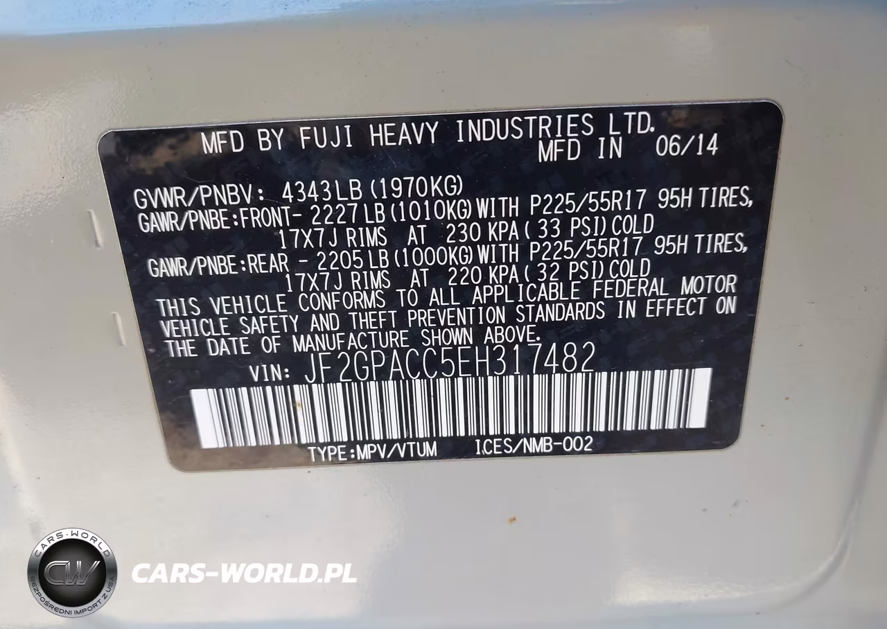 2014 Subaru Xv Crosstrek 2.0I Premium VIN:JF2GPACC5EH317482 - 9