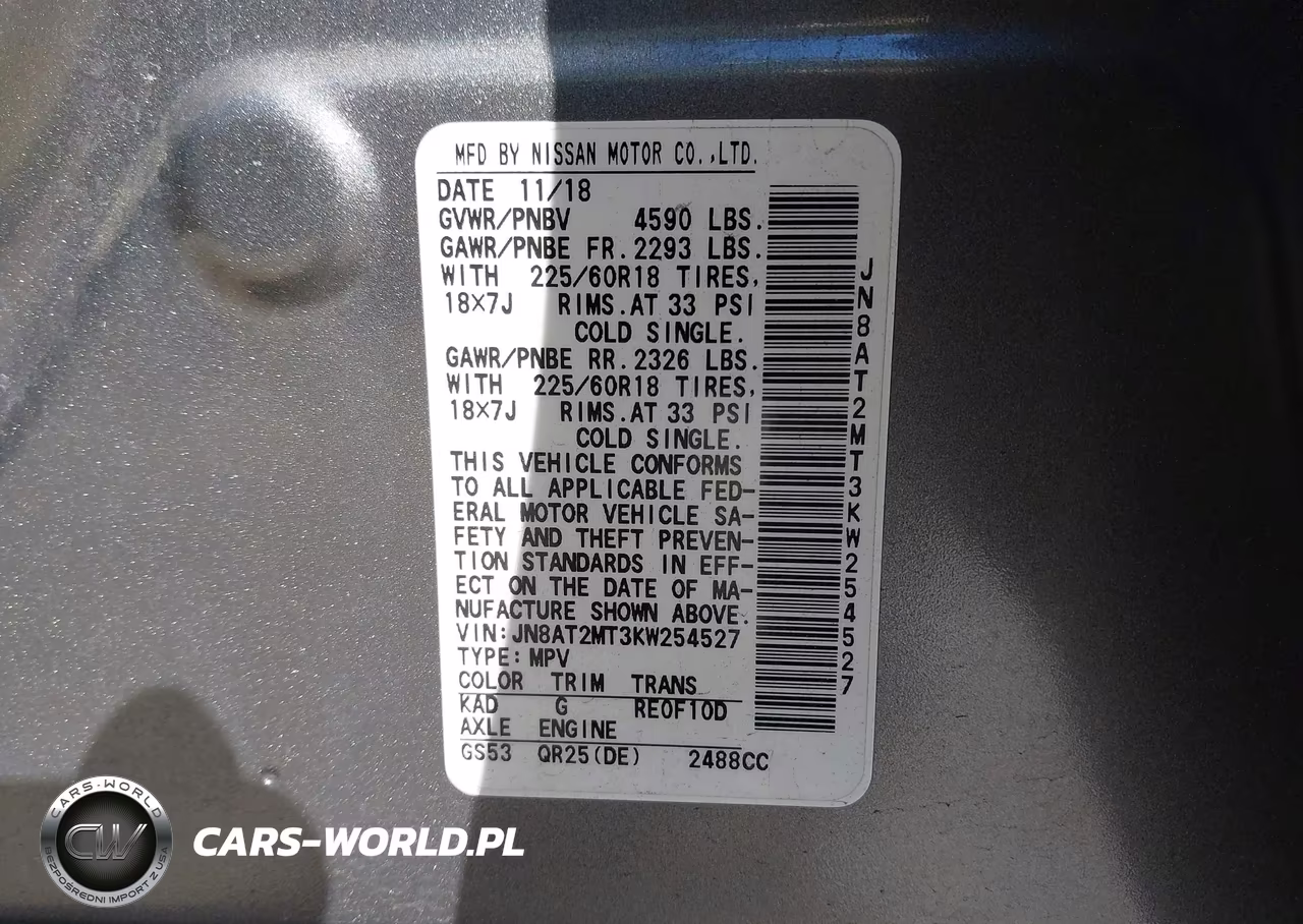 2019 Nissan Rogue Sv VIN:JN8AT2MT3KW254527 - 9