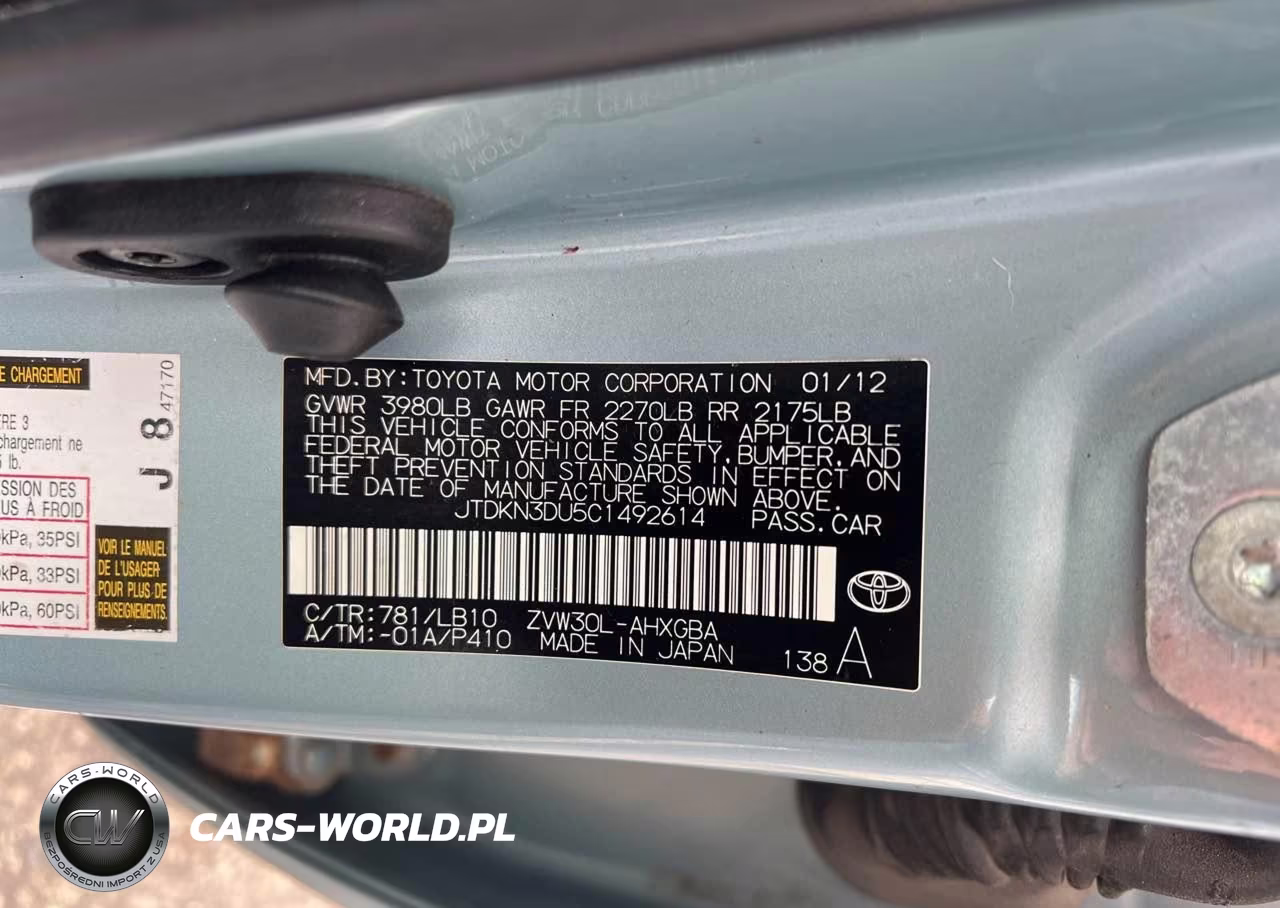 2012 Toyota Prius Four VIN:JTDKN3DU5C1492614 - 9