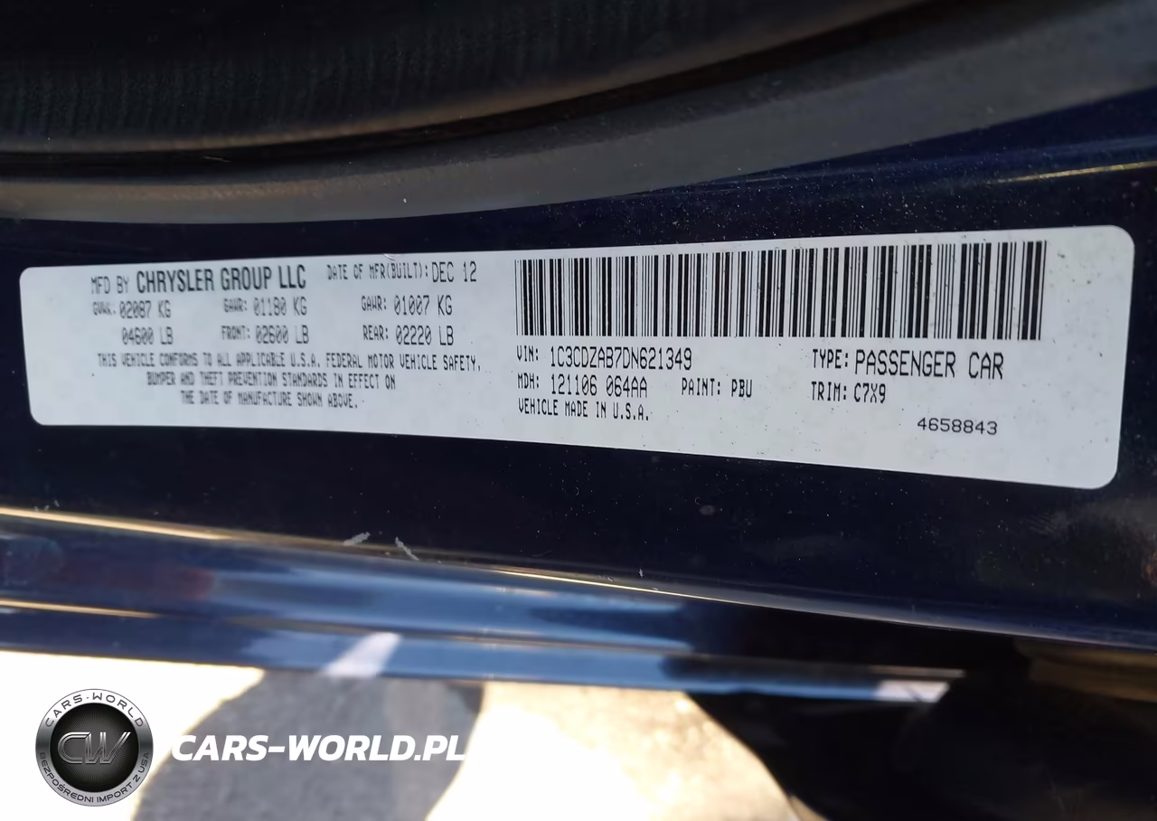 2013 Dodge Avenger Se VIN:1C3CDZAB7DN621349 - 9