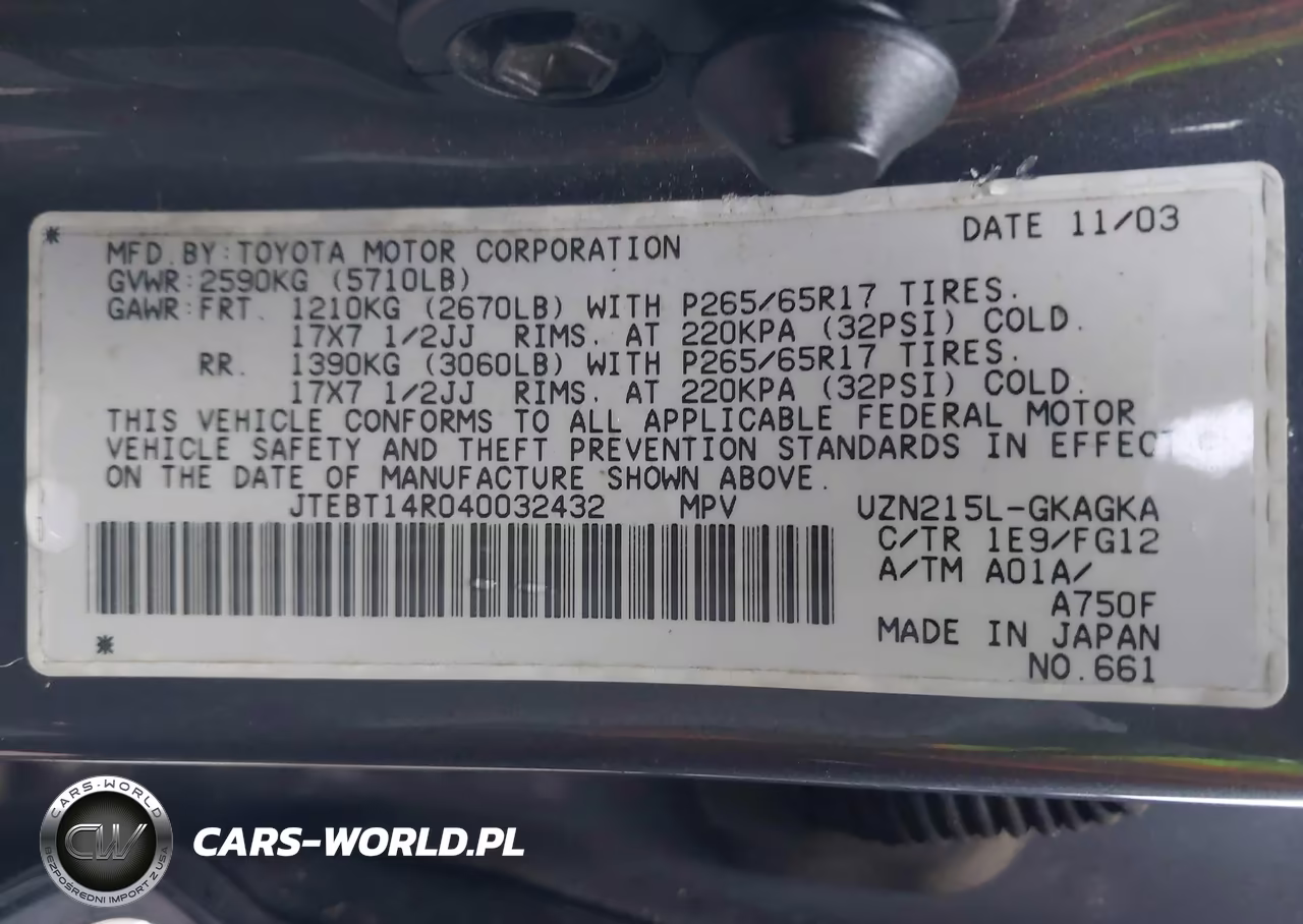 2004 Toyota 4Runner Sr5 V8 VIN:JTEBT14R040032432 - 9