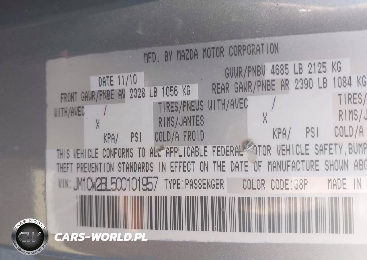 2012 Mazda 5 VIN:JM1CW2BL5C0101957 - 9