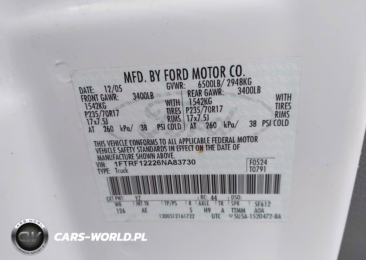 2006 Ford F-150 Stx-Xl-Xlt VIN:1FTRF12226NA83730 - 9