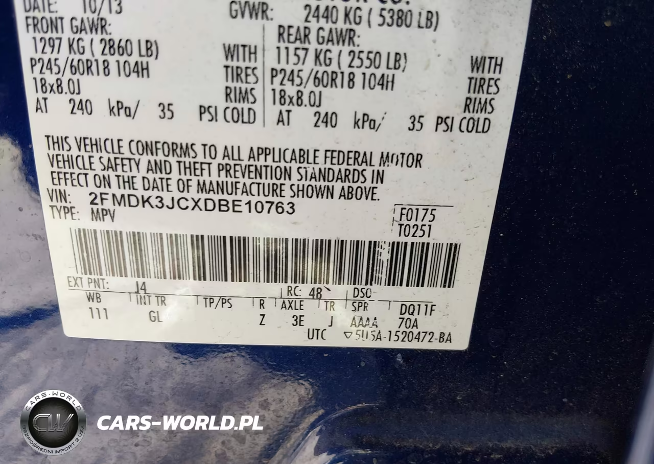 2013 Ford Edge Sel VIN:2FMDK3JCXDBE10763 - 9