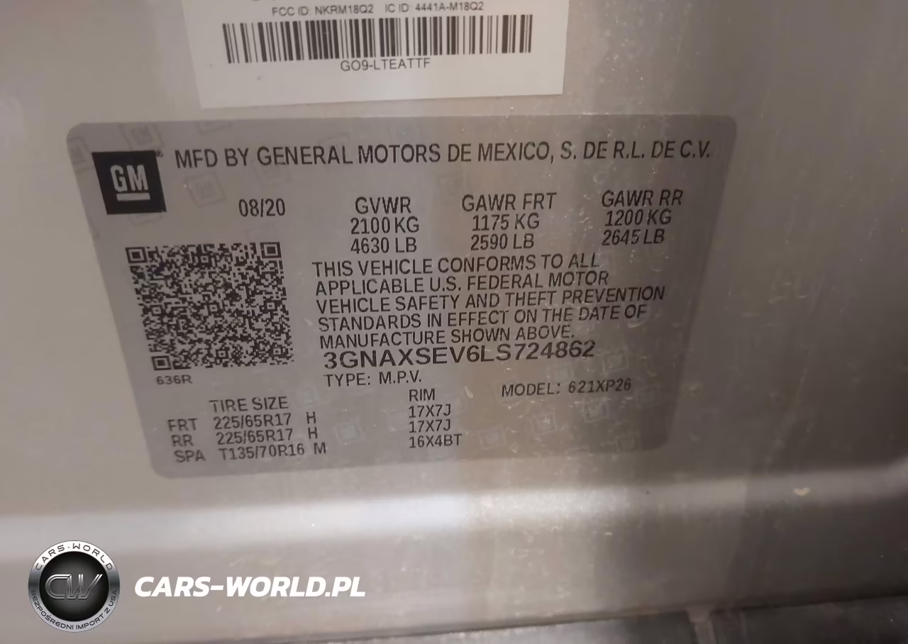 2020 Chevrolet Equinox Awd Ls VIN:3GNAXSEV6LS724862 - 9
