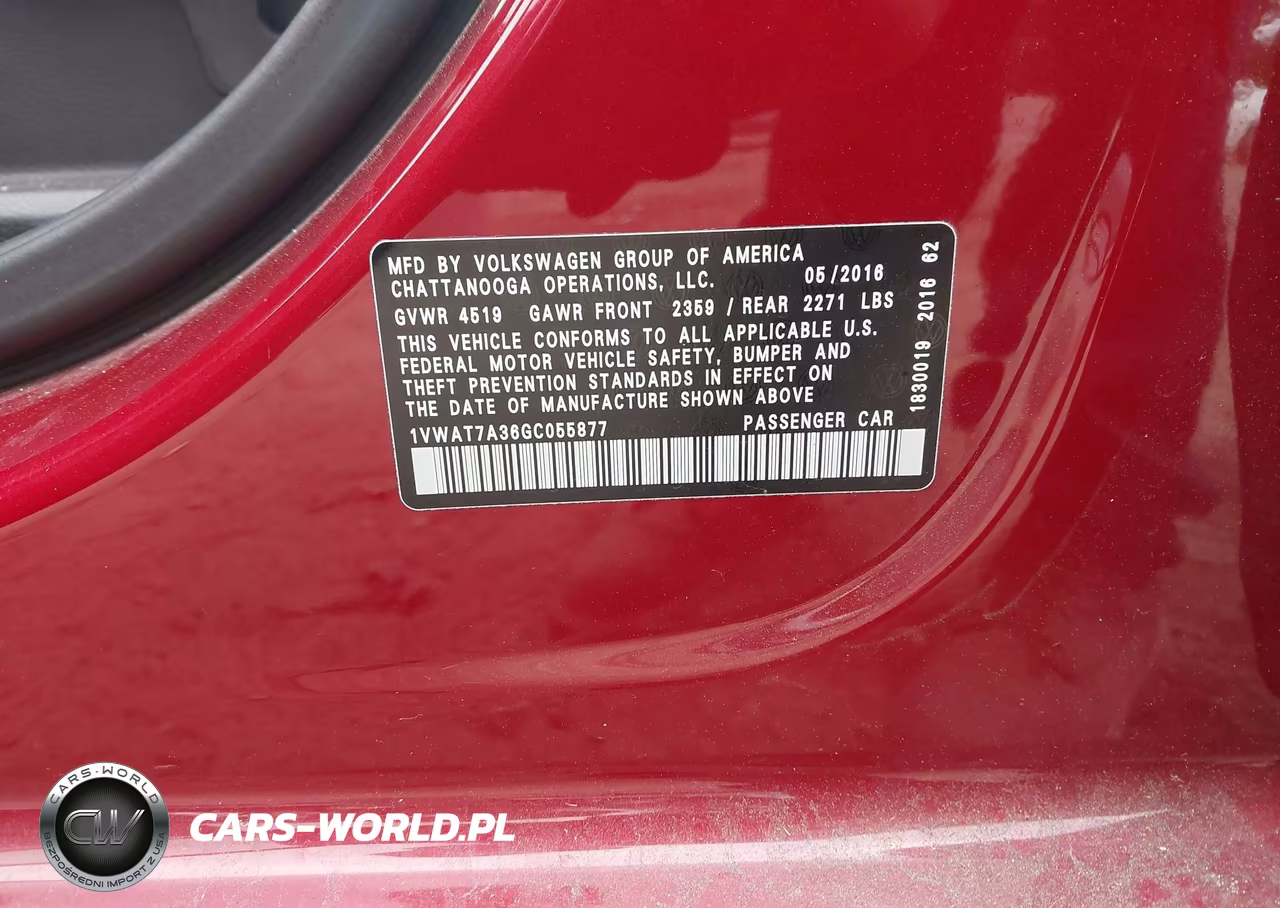 2016 Volkswagen Passat 1.8T S VIN:1VWAT7A36GC055877 - 9