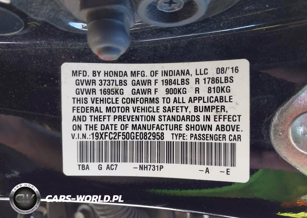 2016 Honda Civic Lx VIN:19XFC2F50GE082958 - 9