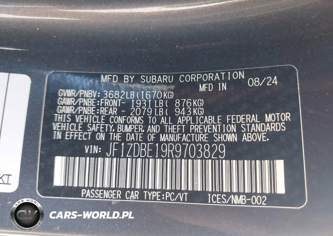 2024 Subaru Brz Limited VIN:JF1ZDBE19R9703829 - 9