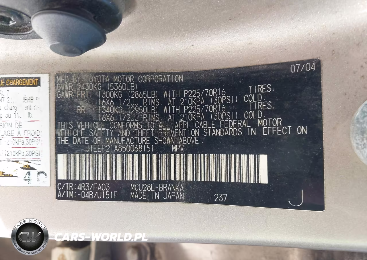 2005 Toyota Highlander Limited VIN:JTEEP21A850068151 - 9