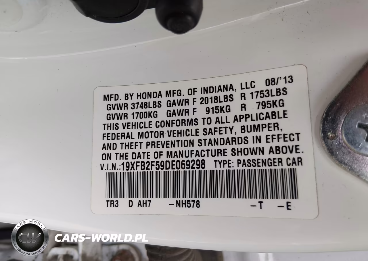 2013 Honda Civic Lx VIN:19XFB2F59DE069298 - 9