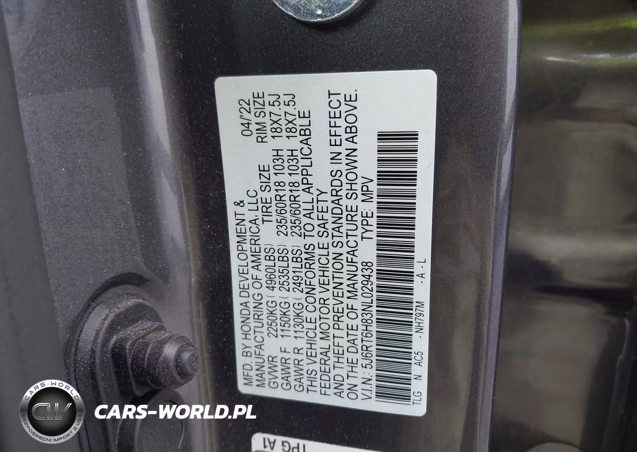 2022 Honda Cr-V Hybrid Ex-L VIN:5J6RT6H83NL029438 - 9