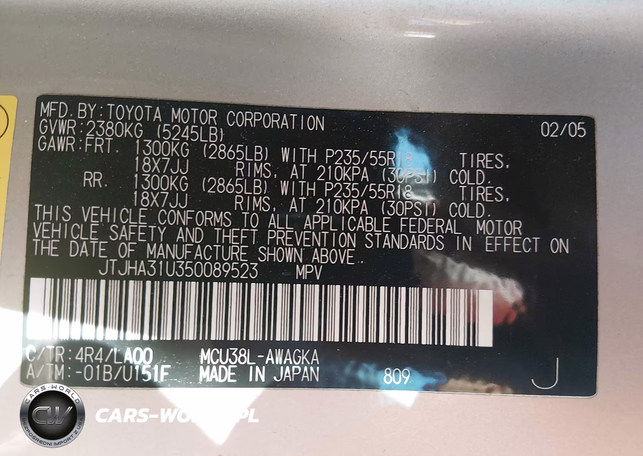 2005 Lexus Rx 330 VIN:JTJHA31U350089523 - 9