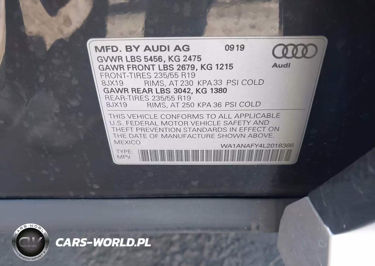 2020 Audi Q5 Premium 45 Tfsi Quattro S Tronic VIN:WA1ANAFY4L2018366 - 9