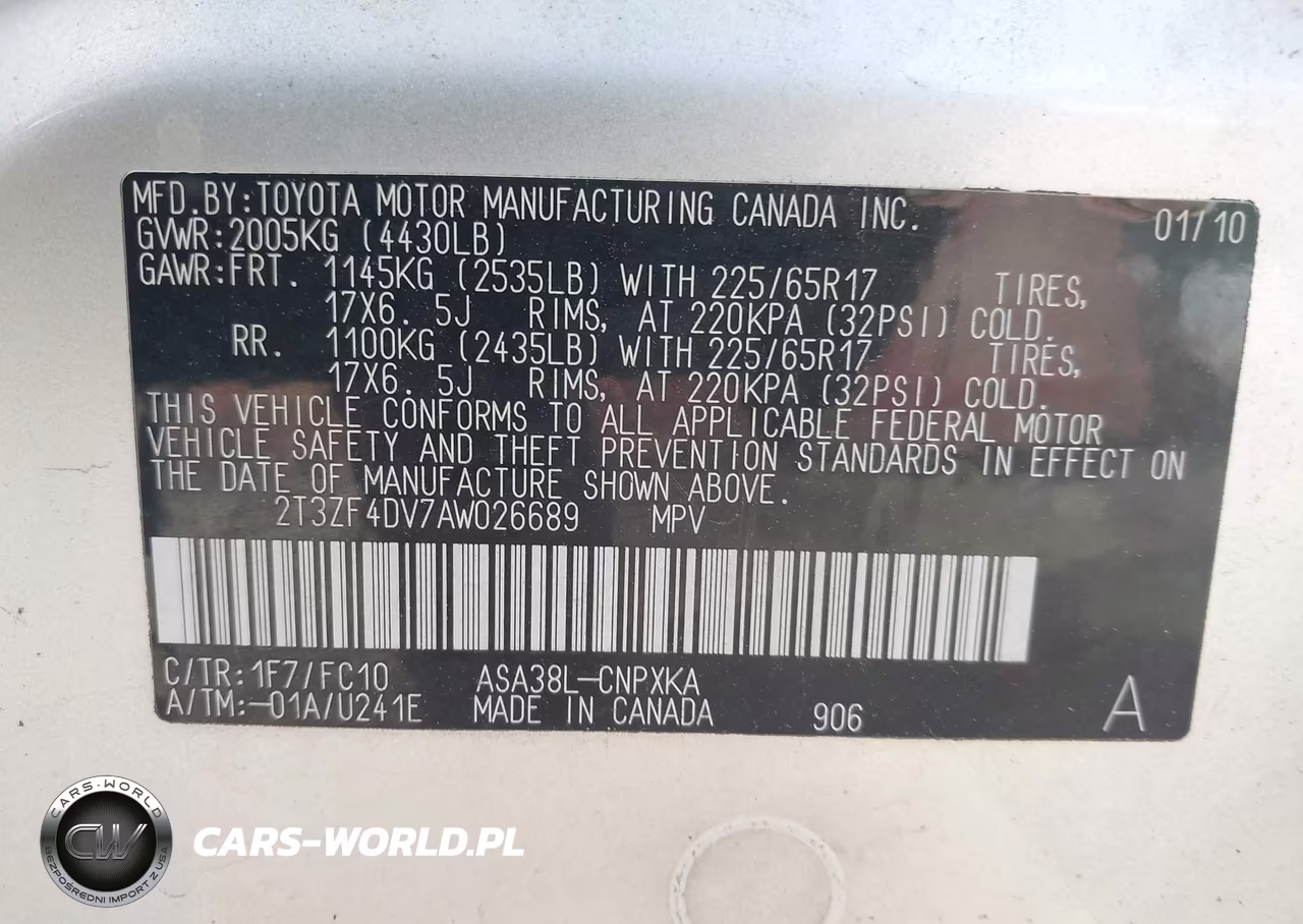 2010 Toyota Rav4 VIN:2T3ZF4DV7AW026689 - 9