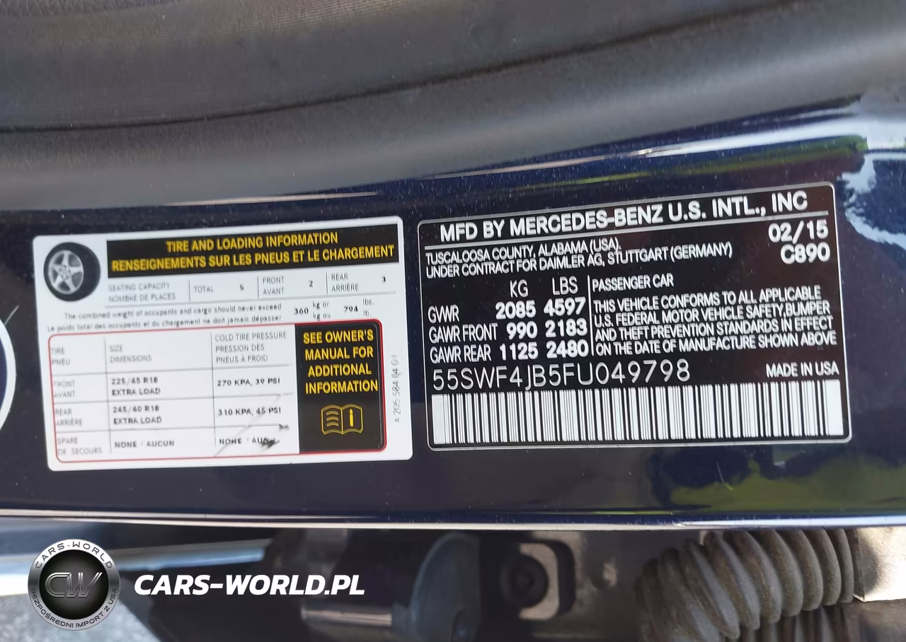 2015 Mercedes-Benz C 300 VIN:55SWF4JB5FU049798 - 9