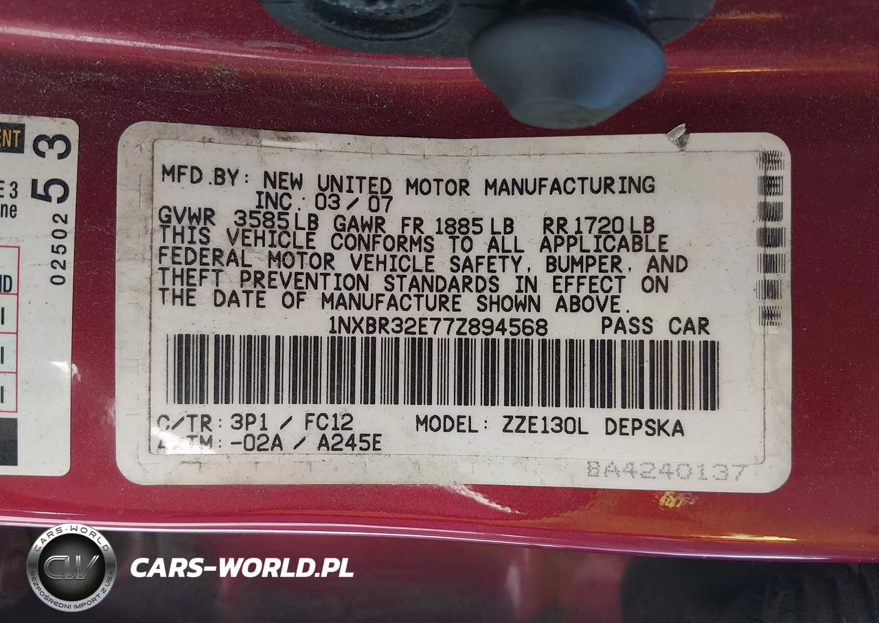 2007 Toyota Corolla S VIN:1NXBR32E77Z894568 - 9