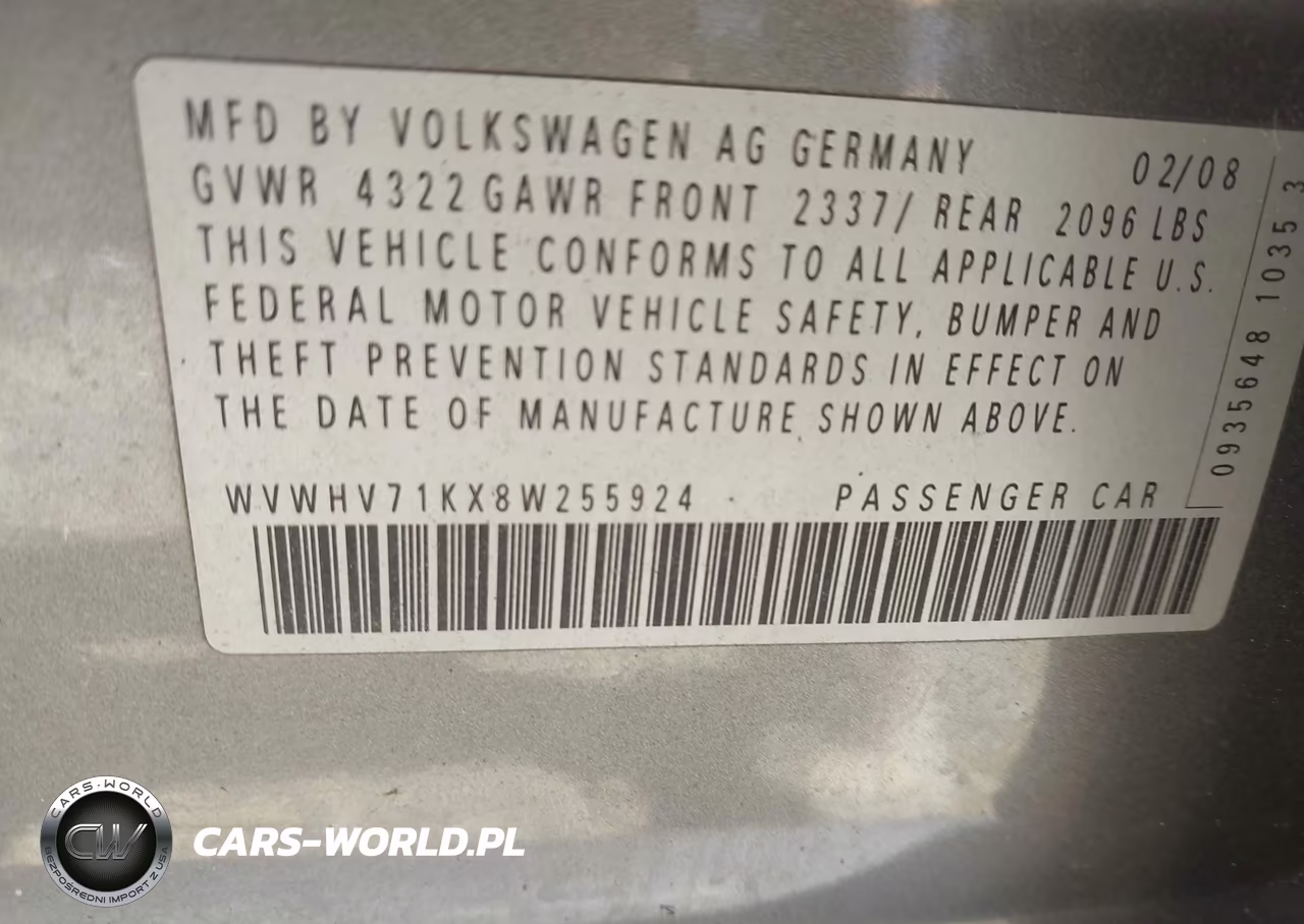2008 Volkswagen Gti 4-Door VIN:WVWHV71KX8W255924 - 9